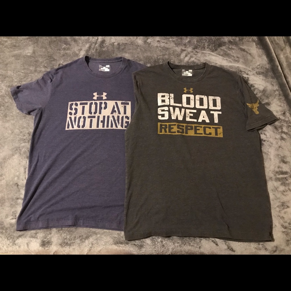 Lot of 2 UA T-shirts. Large, loose fit